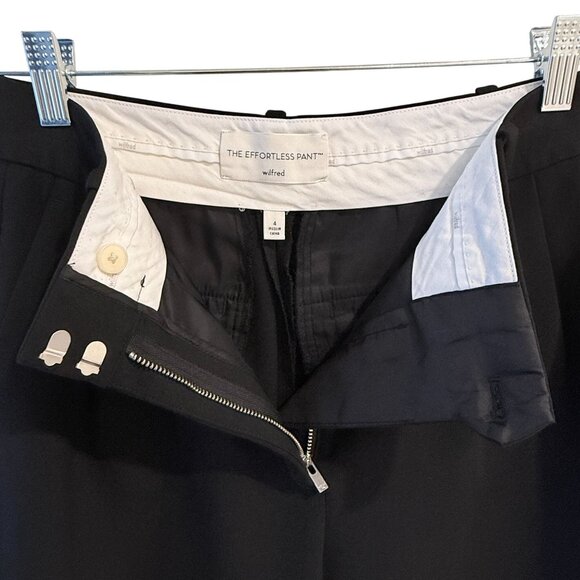 Aritzia Wilfred The Effortless Pant Cropped High-Rise Wide Leg Crepe 4 Black - Picture 8 of 11